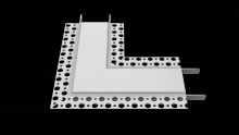 LED INSPIRATIONS CH1-COR-M16-9001 - 90-Degree Flat Corner Channel for Inspire Mud-In 1.6" Channel