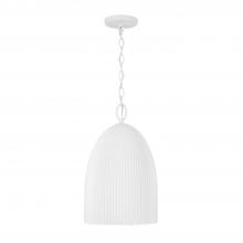 Capital 356111CE - 1-Light Handcrafted Fluted Ceramic Pendant in Matte White